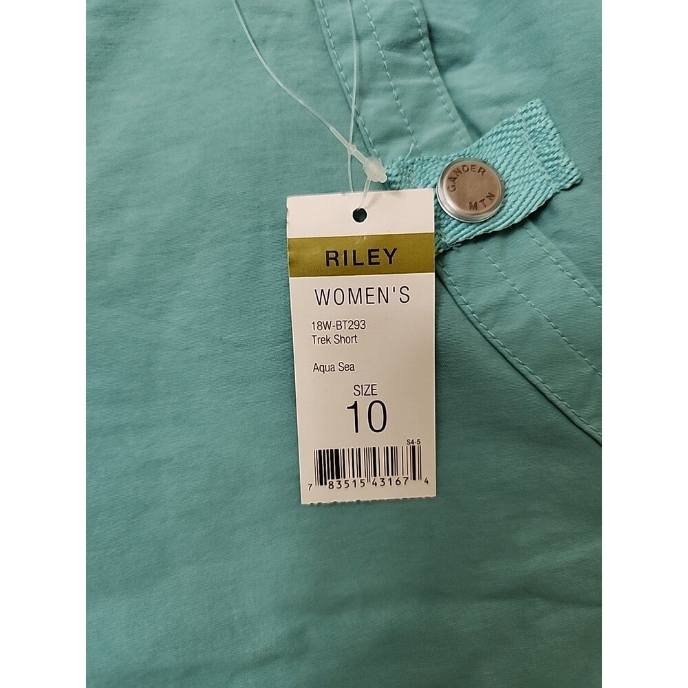 Gander Mountain Riley Shorts Womens 10 Aqua Sea Cargo Pockets Lightweight NEW - Picture 5 of 9